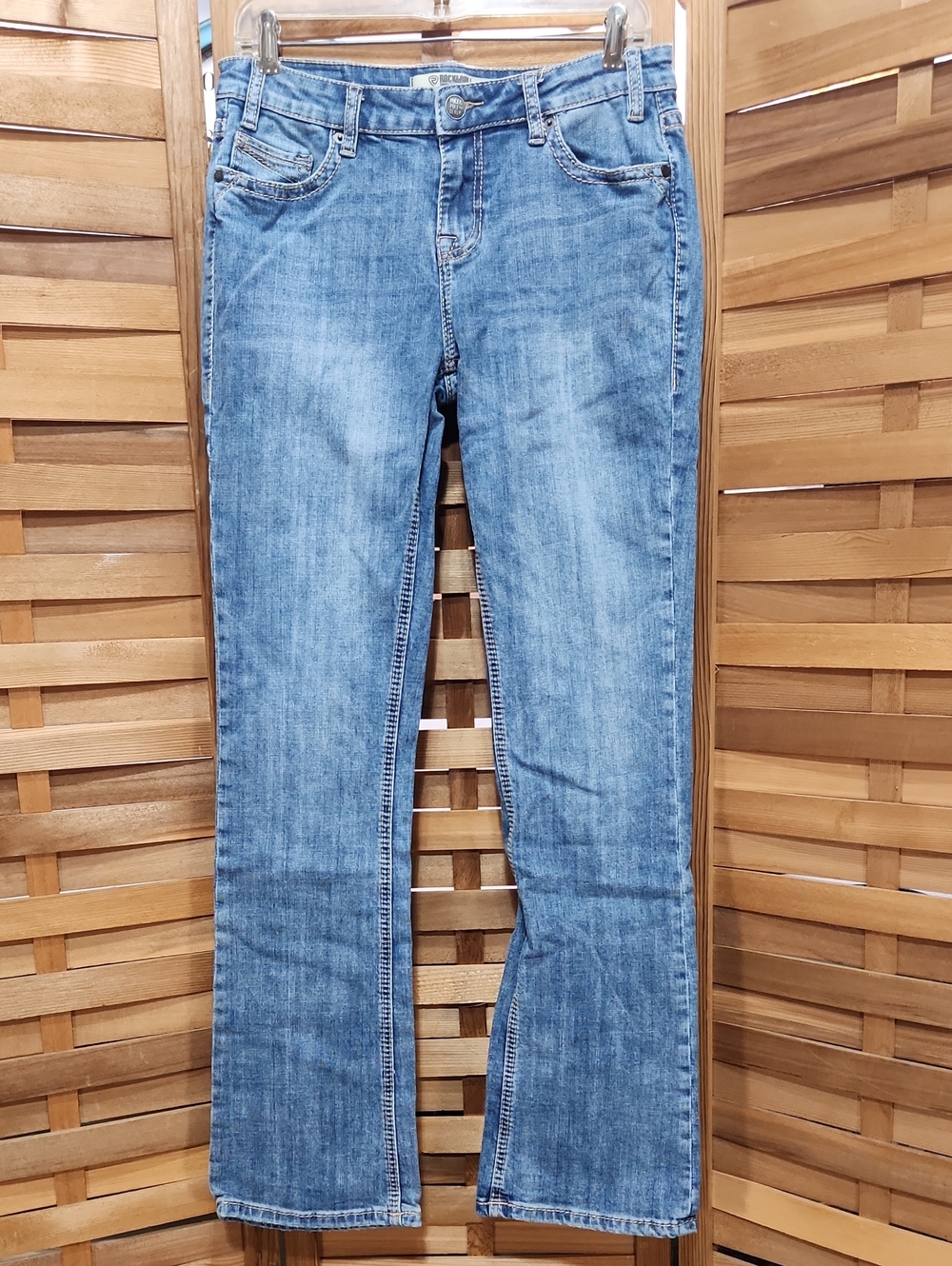 Rock & Roll Denim Mid Rise Riding Jean Women 27 Western Cowgirl Boot Cut Denim